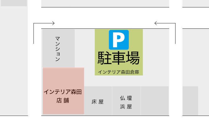 インテリア森田　～駐車場のご案内～